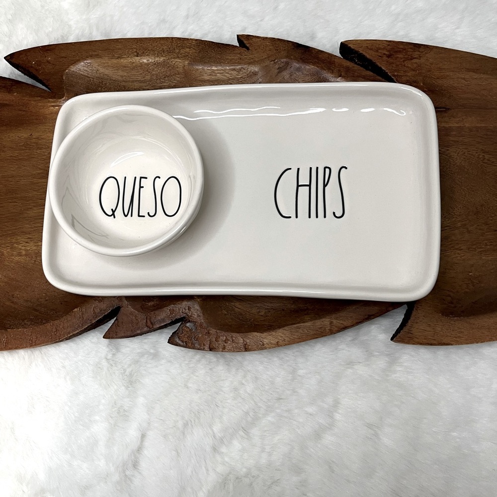 Rae Dunn Artisan Collection Chips & Queso Serving Platter